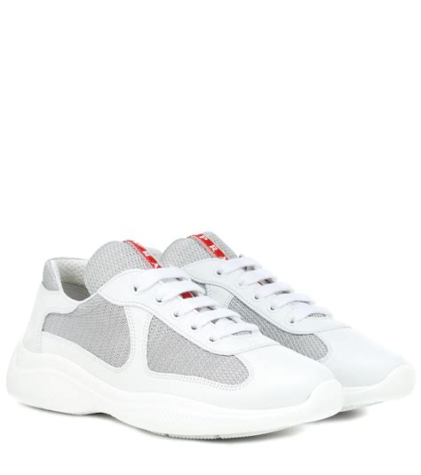 prada white & silver patent sneakers 182962m237012|Prada white tank top.